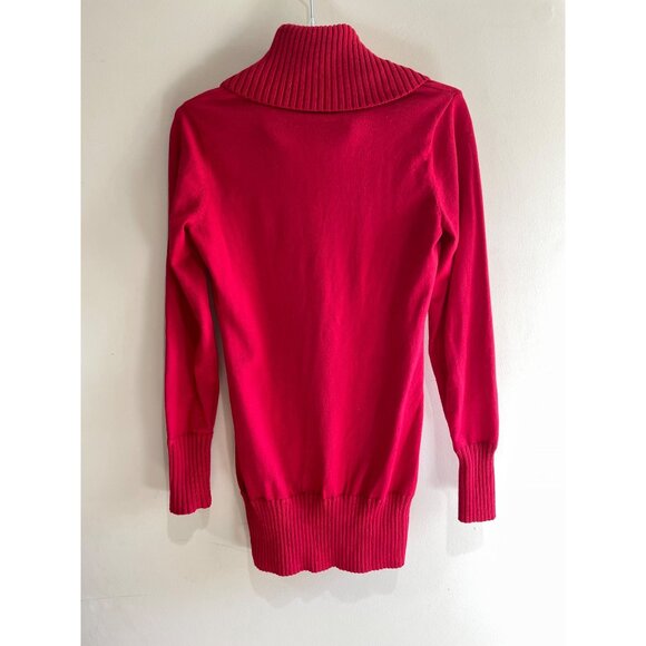 The Limited Turtleneck Sweater Womens S Red Button Neck Longer Length - Picture 3 of 9
